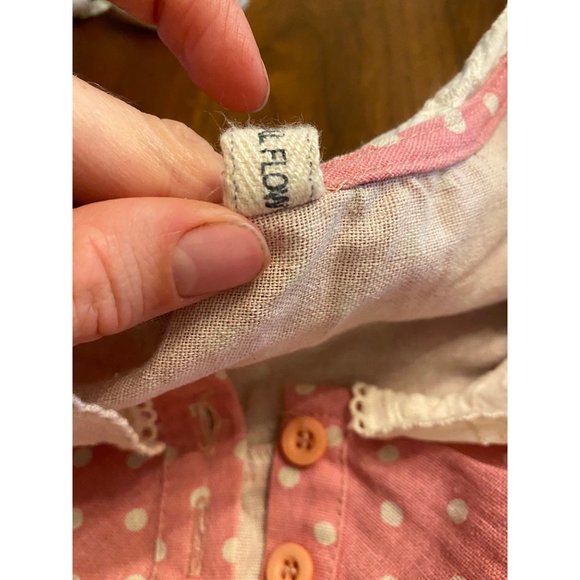 Eternal Flow Vintage Look Pink White Dot Shirt Women's M - Picture 7 of 12